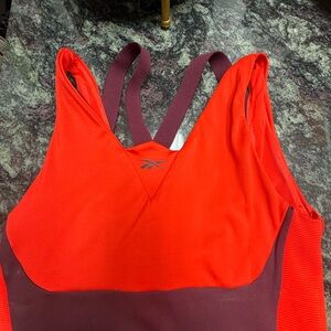 Reebok Crimson and Maroon Athletic Tank
